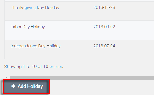scroll to the bottom of the page and select 'add holiday' button