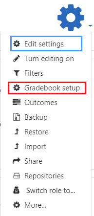 Select gradebook drop down