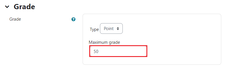 Set maximum grade
