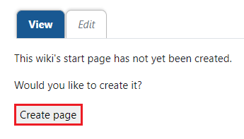 Create page button