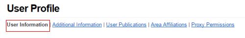 Click the left most link, labeled 'User Information'