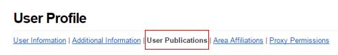 Click the 'User Publications' link, located to the right of the 'Additional Information' link