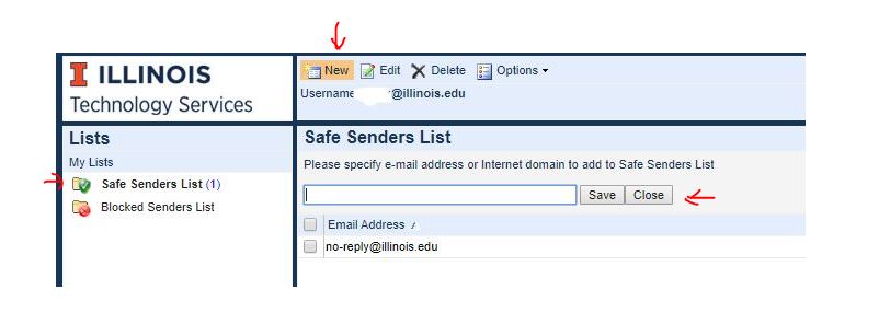 Spam new safe sender.